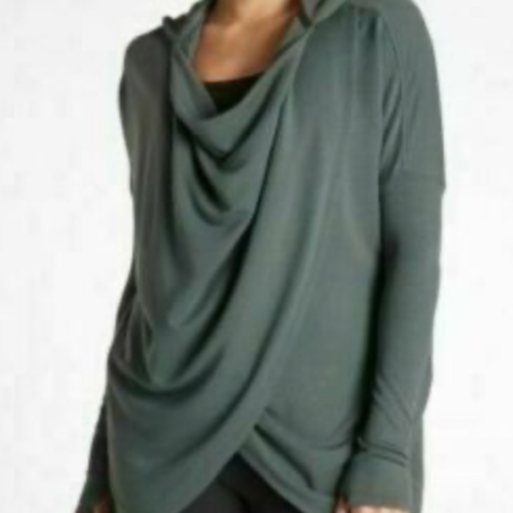 Athleta Women's Purana Wrap Long Sleeve Top - Green, Medium